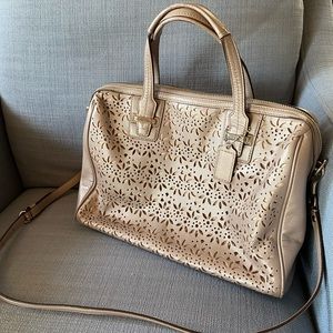 Coach Laser Cut Eyelet Leather Satchel